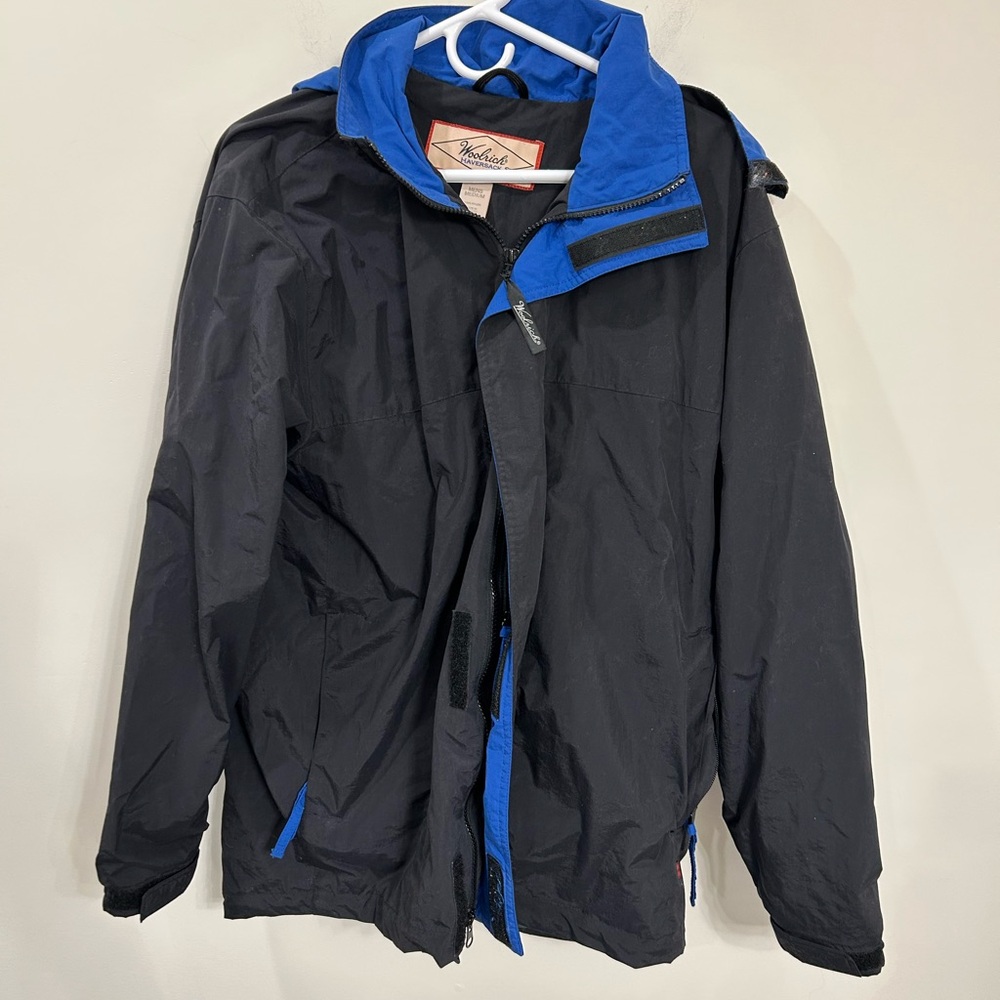 Woolrich Black and Blue waterproof windbreaker for Men